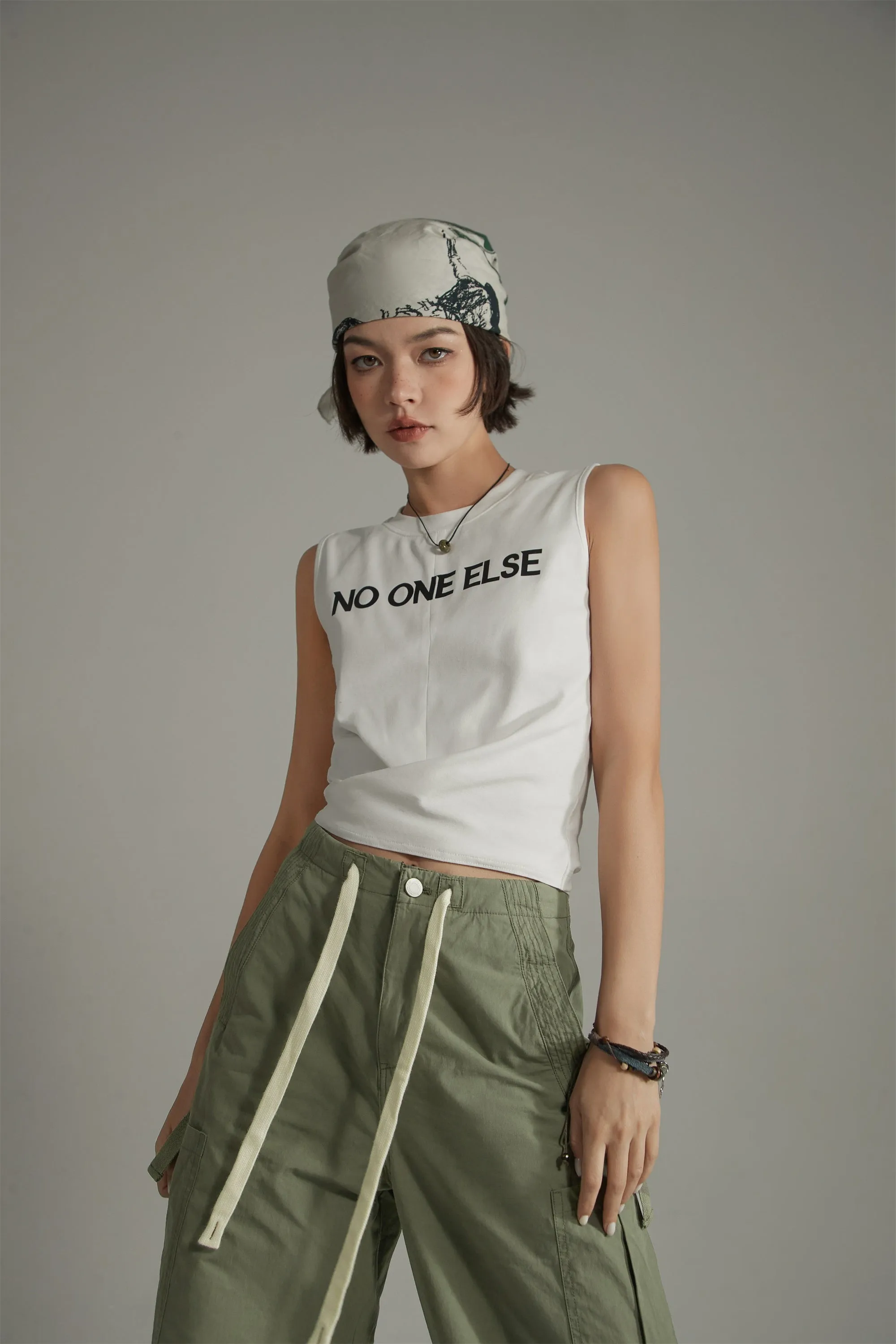 Logo Lettering Back Strap Sleeveless Top