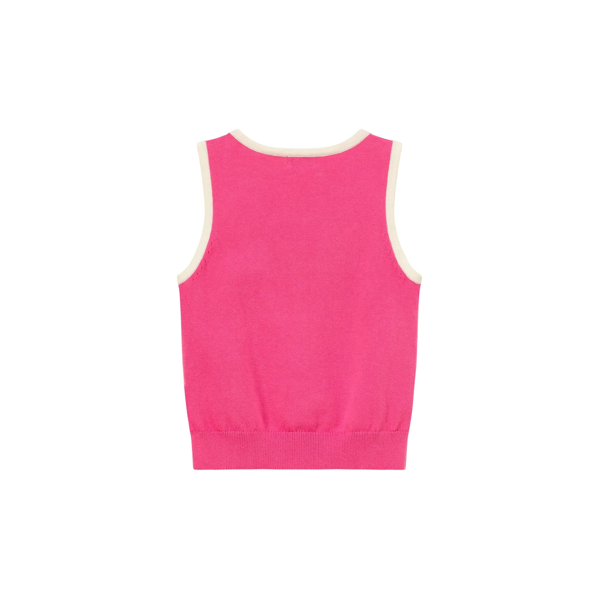 Logo Lettering Color Knit Sleeveless Top