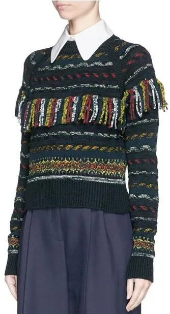 Multicolored Tassel Wool Sweater