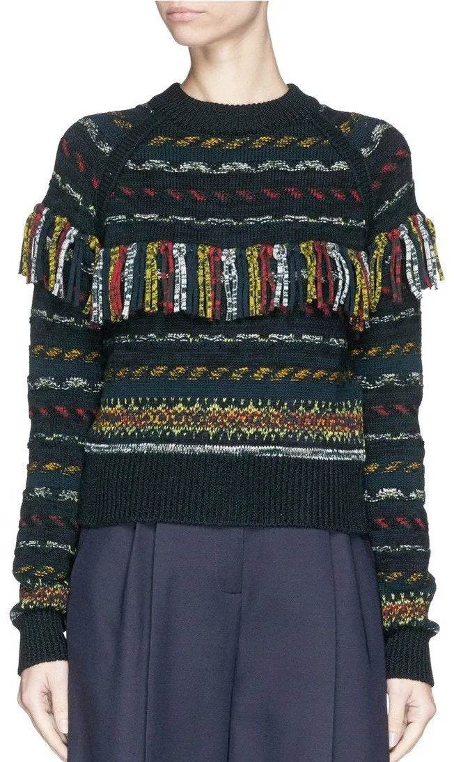 Multicolored Tassel Wool Sweater