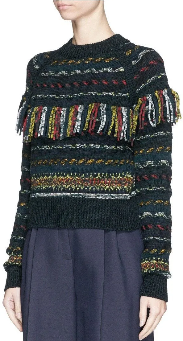 Multicolored Tassel Wool Sweater