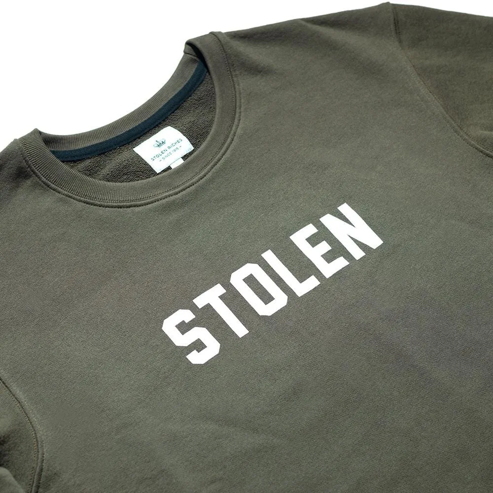 Olive Crew Neck - Logo