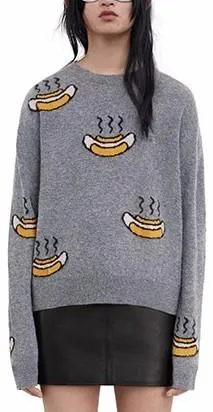 'Phira' Hot Dog Grey Sweater