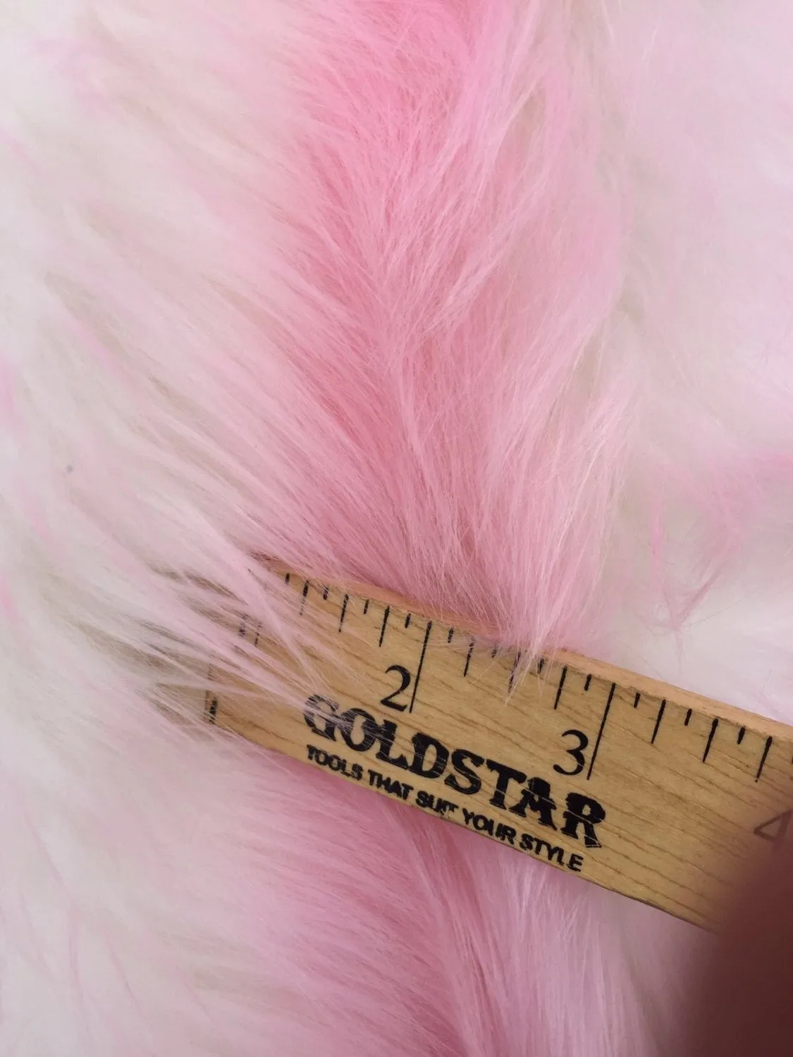 Pink/ivory deluxe cotton candy design- shaggy faux fun fur-2 tone super soft faux fur- sold by the yard-