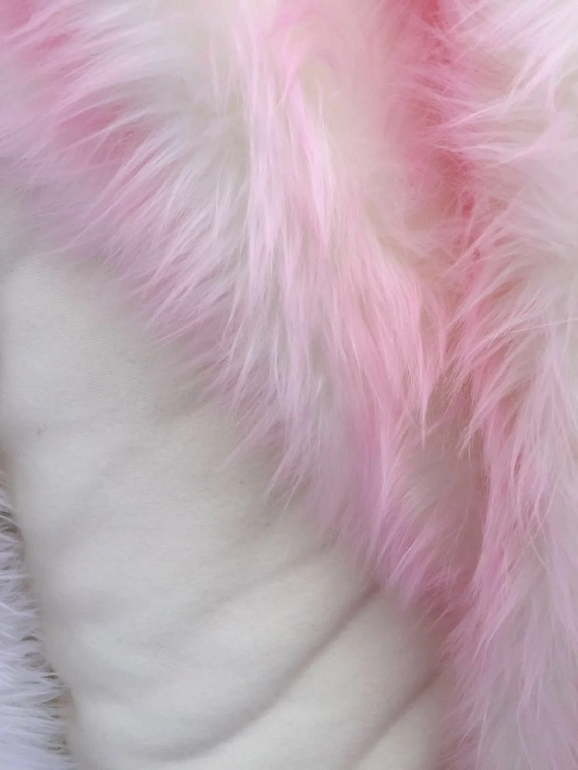 Pink/ivory deluxe cotton candy design- shaggy faux fun fur-2 tone super soft faux fur- sold by the yard-