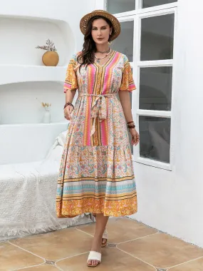 Plus Size Boho Midi Dress - Perfect for Summer