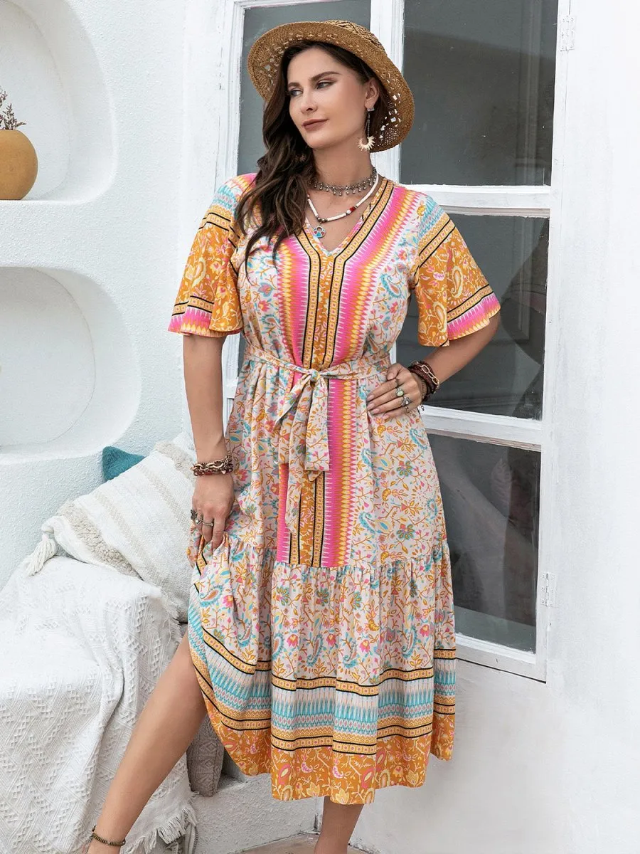 Plus Size Boho Midi Dress - Perfect for Summer