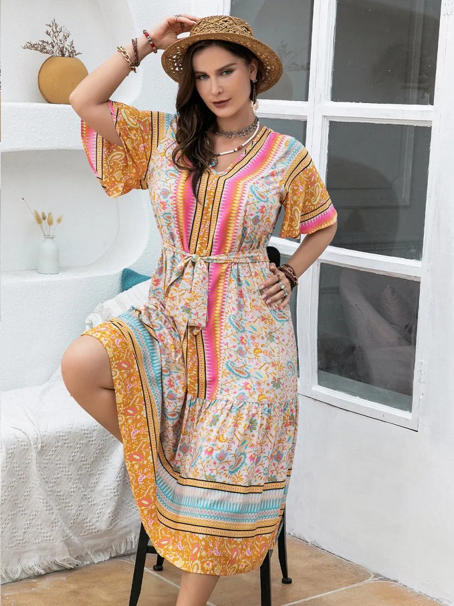 Plus Size Boho Midi Dress - Perfect for Summer