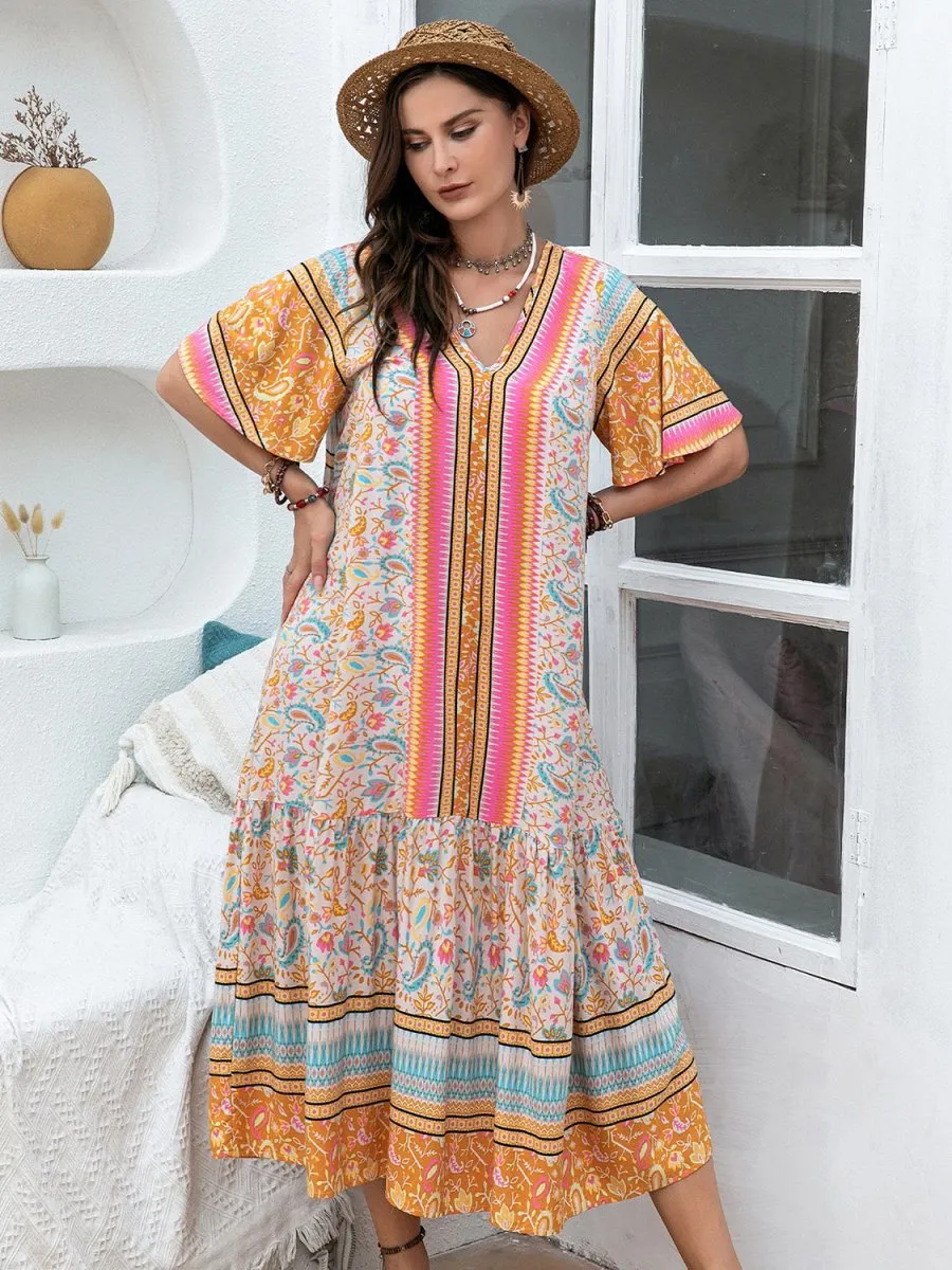 Plus Size Boho Midi Dress - Perfect for Summer