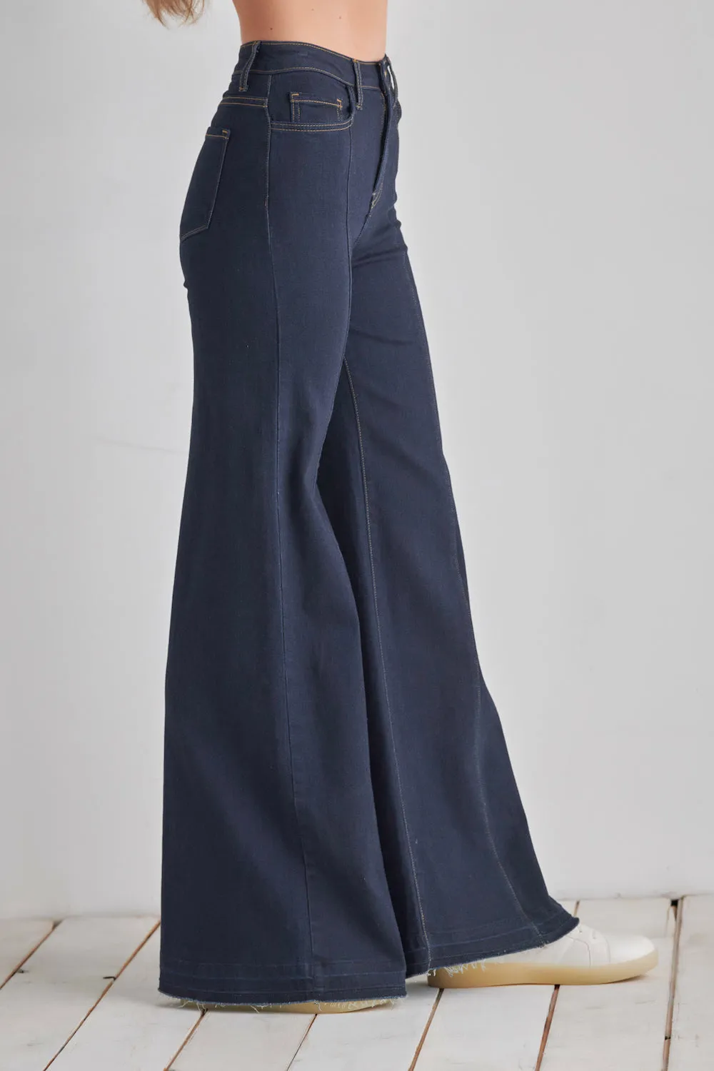 PW505 Front seam detailing high waist wide Leg