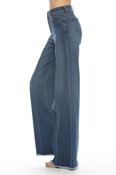 PW505 Front seam detailing high waist wide Leg