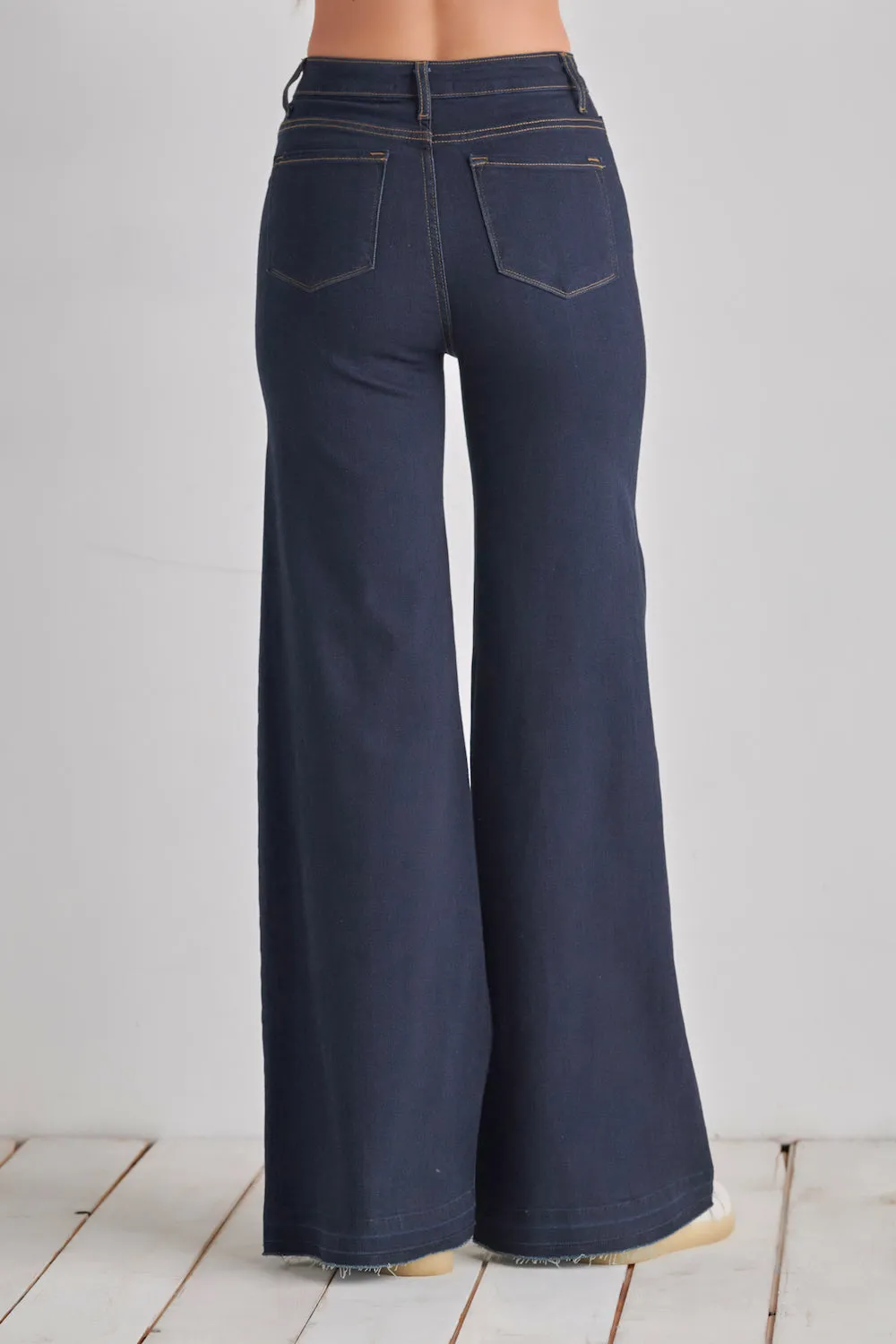 PW505 Front seam detailing high waist wide Leg