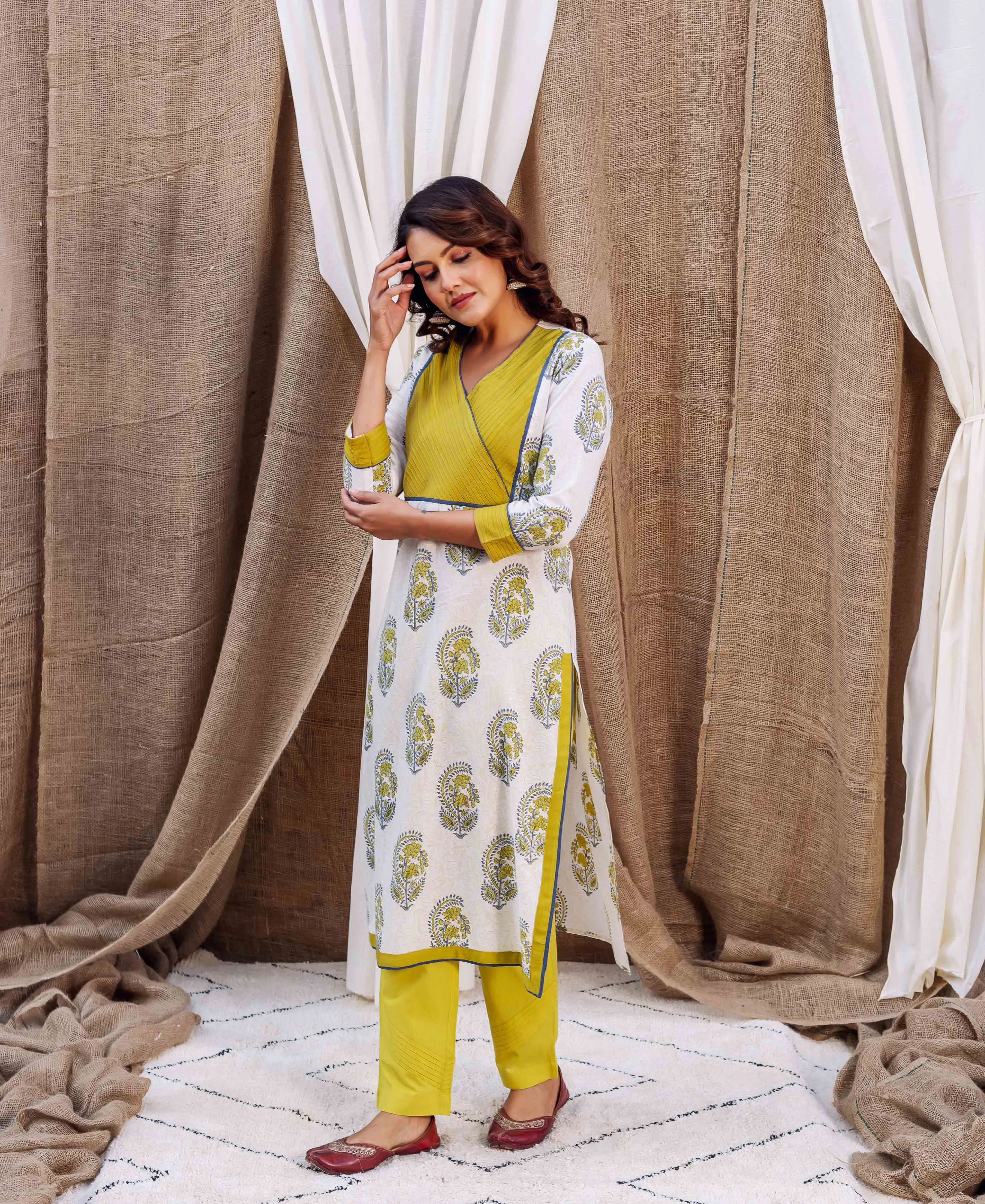 Rabiah Block Printed Straight Kurta