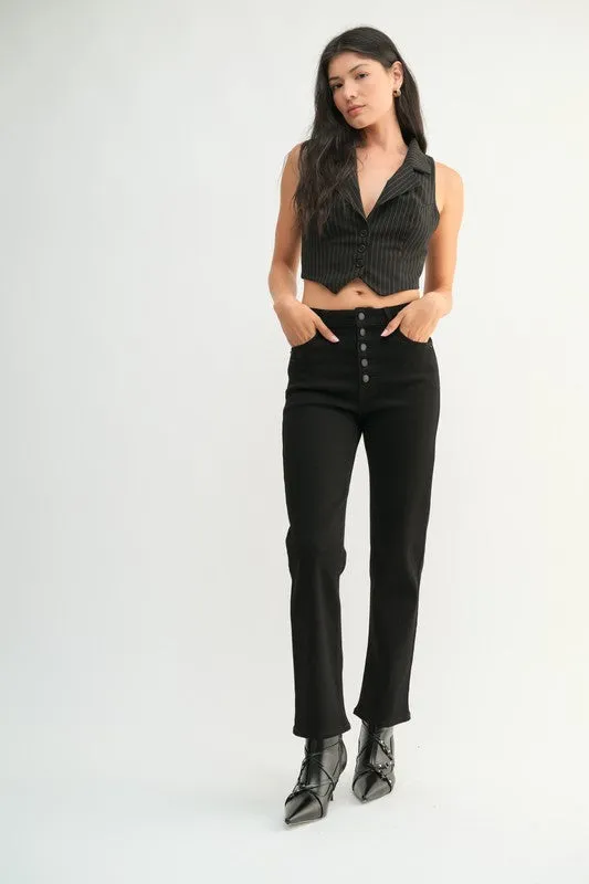 Raiya Button Down Slim Straight Leg