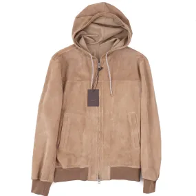 Rifugio Hooded Lambskin Suede Jacket