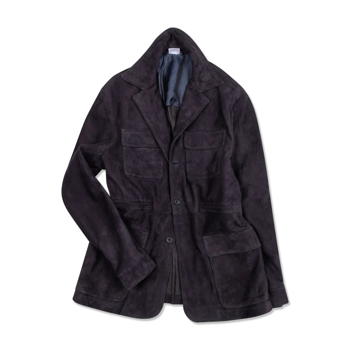 Safari Jacket in Navy Blue Suede