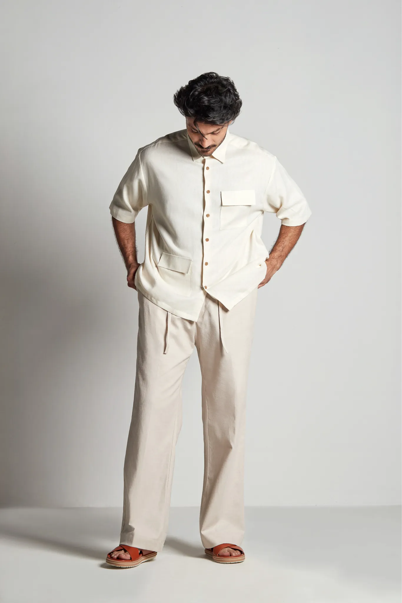 Sand Straight Pants