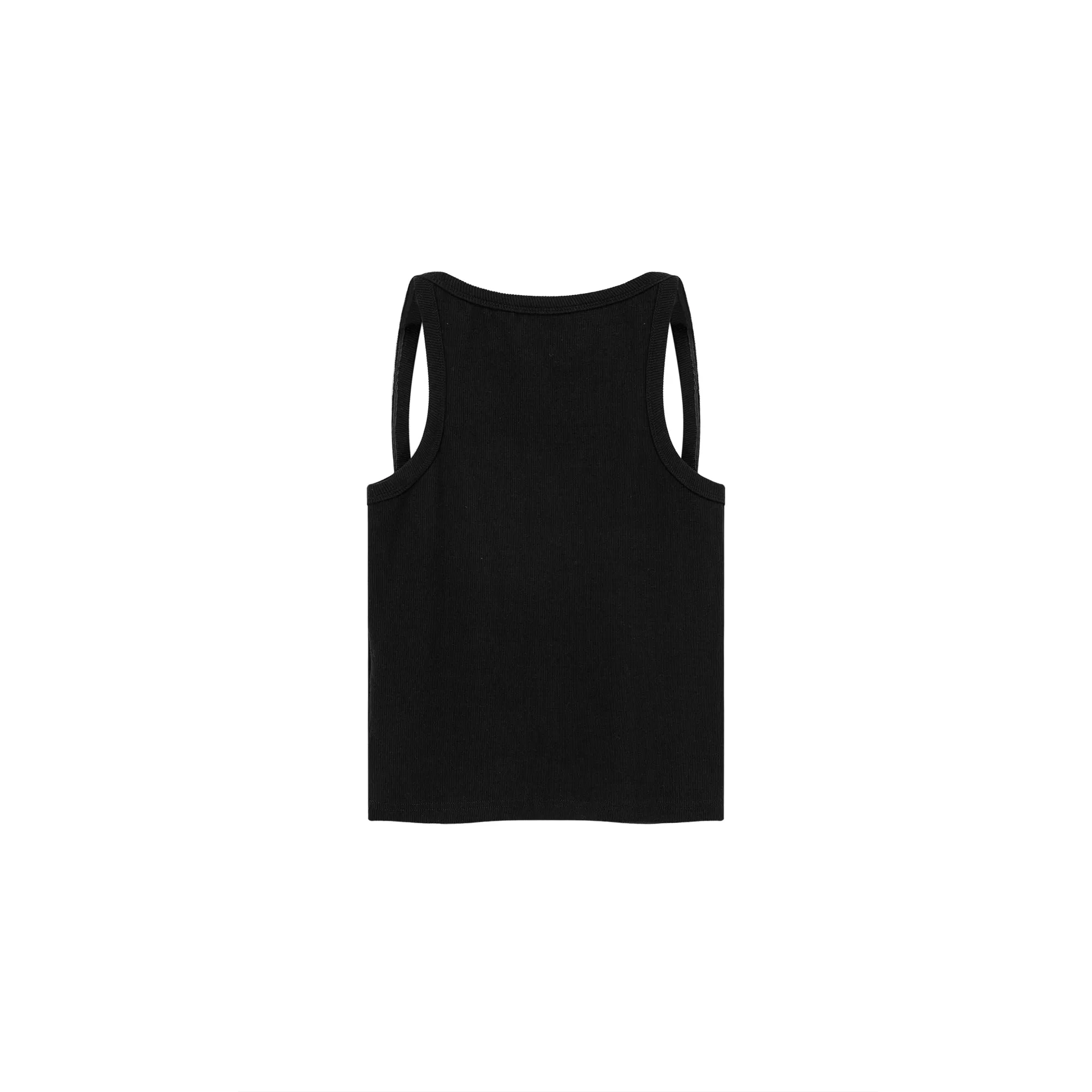 Shoulder Slits Logo Basic Slim Top