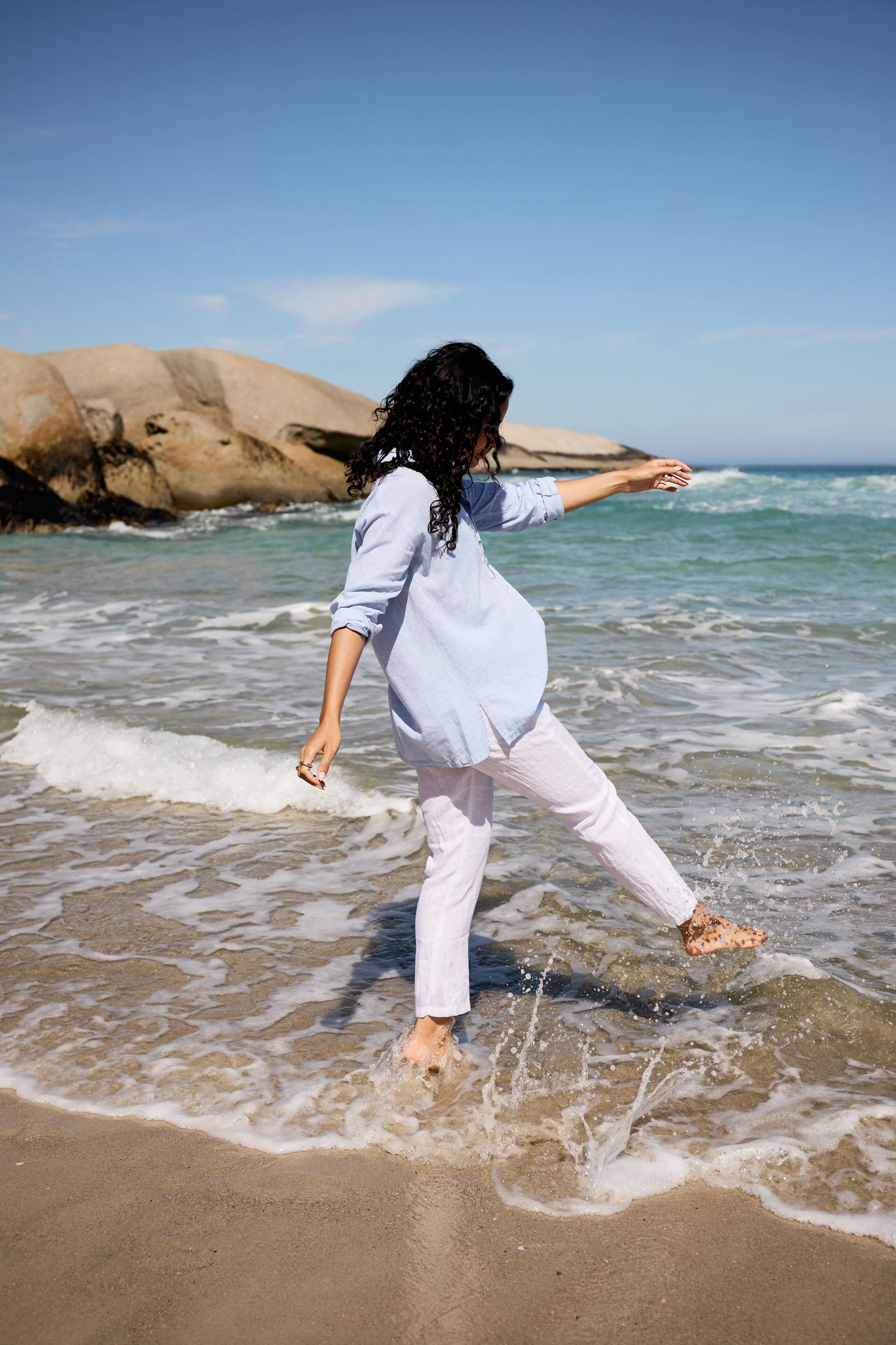 Slouchy Linen Pants | White