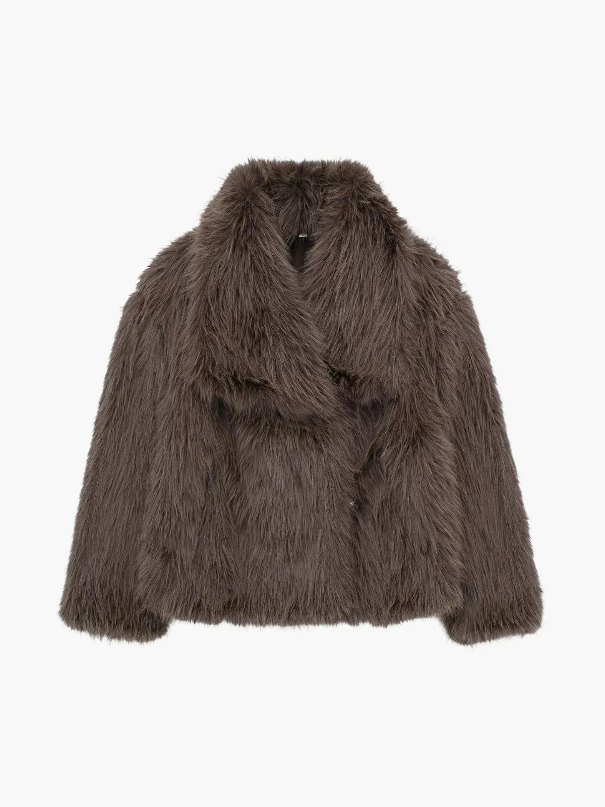 Soft Shaggy Faux Fur Open-Front Jacket