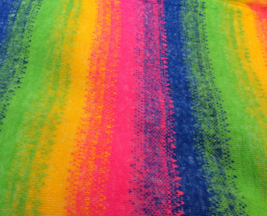 Stripe rainbow fake fur-multi color faux fun shaggy fur-4 inch pile-upholstery-jackets-pillows-Sold by the yard.36x60 inches.