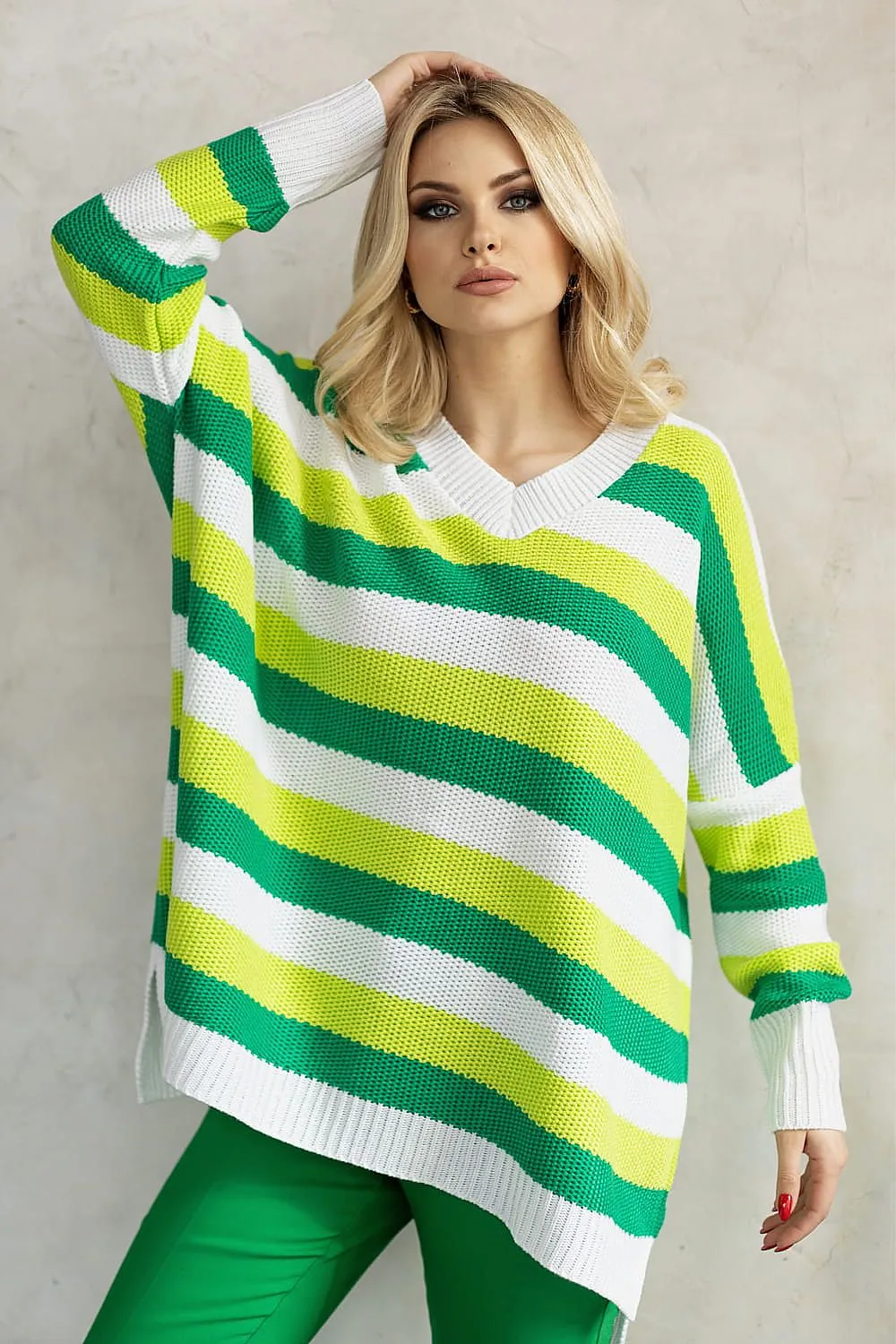 Striped Oversized Jumper by PeeKaBoo | 3 Colour Options