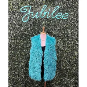 Turquoise Faux Fur Vest