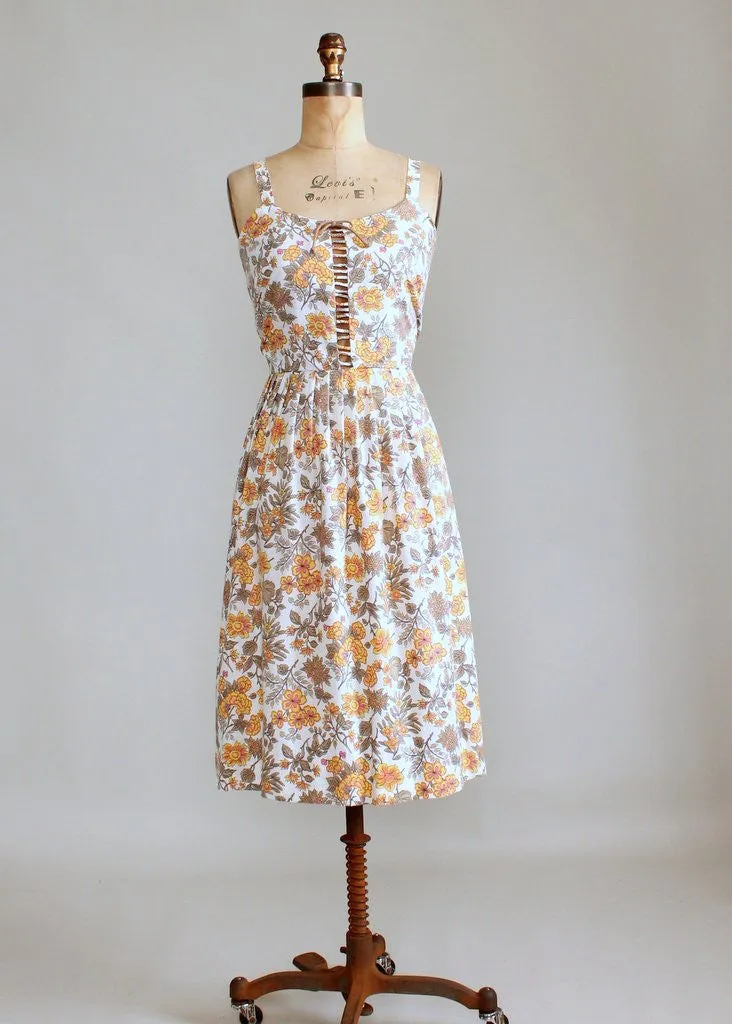 Vintage 1960s Floral Lattice Sundress