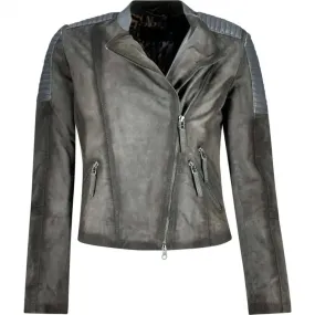 Women's Gray Suede Biker Jacket | Stylish Outerwear